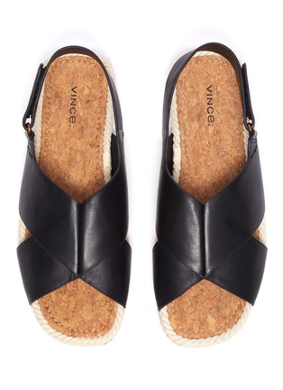 Detail View - Click To Enlarge - VINCE - 'Essen' cross strap slingback leather espadrille sandals