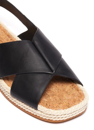 Detail View - Click To Enlarge - VINCE - 'Essen' cross strap slingback leather espadrille sandals