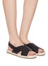 Figure View - Click To Enlarge - VINCE - 'Essen' cross strap slingback leather espadrille sandals