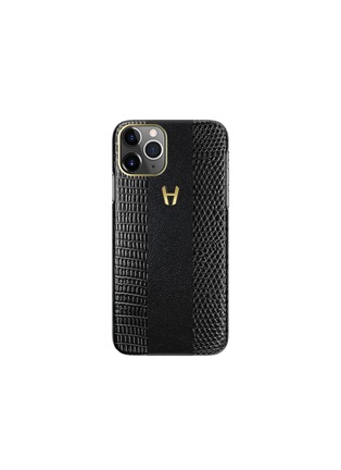 Main View - Click To Enlarge - HADORO PARIS - x Lane Crawford exclusive iPhone 11 Pro gold calfskin lizard leather case