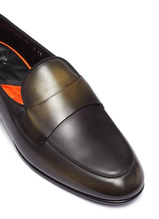 Detail View - Click To Enlarge - SANTONI - 'Hollywood' apron front double monk strap loafers