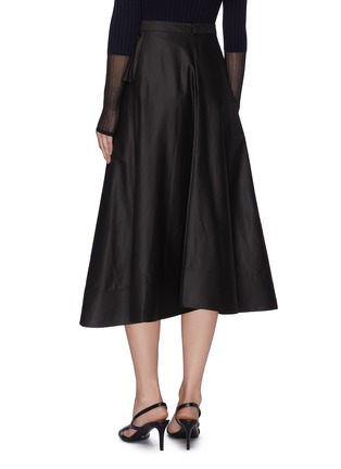 Back View - Click To Enlarge - 3.1 PHILLIP LIM - Two tiered ruffle front flared cotton midi skirt