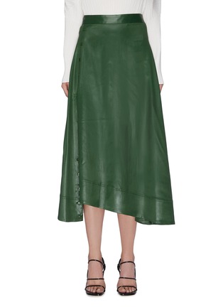 Main View - Click To Enlarge - 3.1 PHILLIP LIM - Asymmetric side cupro midi skirt