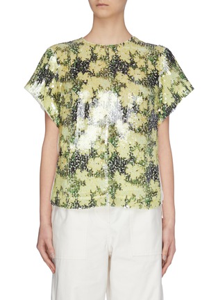 Main View - Click To Enlarge - 3.1 PHILLIP LIM - Daisy print sequin embellished crewneck T-shirt