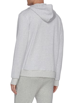 Back View - Click To Enlarge - BRUNELLO CUCINELLI - Contrast drawstring zip front hoodie