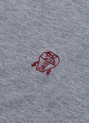  - BRUNELLO CUCINELLI - Graphic embroidery contrast edge T-shirt