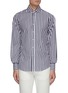 Main View - Click To Enlarge - BRUNELLO CUCINELLI - Spread collar stripe cotton shirt
