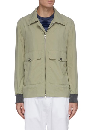 Main View - Click To Enlarge - BRUNELLO CUCINELLI - Zip front patch pocket nylon aviator jacket