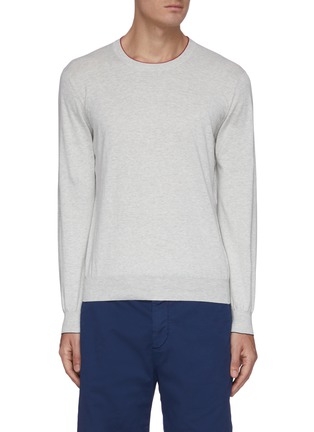 Main View - Click To Enlarge - BRUNELLO CUCINELLI - Contrast tipping knit sweater