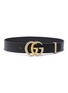 Main View - Click To Enlarge - GUCCI - 'GG Marmont' textured logo buckle leather belt