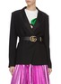 Figure View - Click To Enlarge - GUCCI - 'GG Marmont' textured logo buckle leather belt