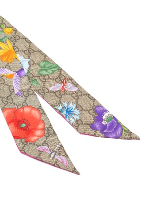Detail View - Click To Enlarge - GUCCI - Monogram floral silk twilly scarf