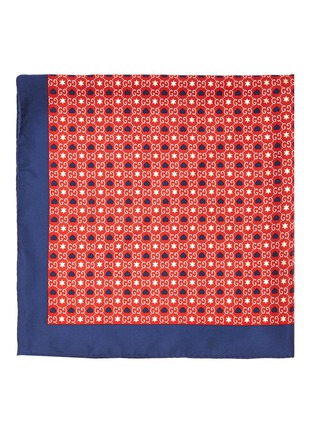 Detail View - Click To Enlarge - GUCCI - Geometric monogram silk twill scarf