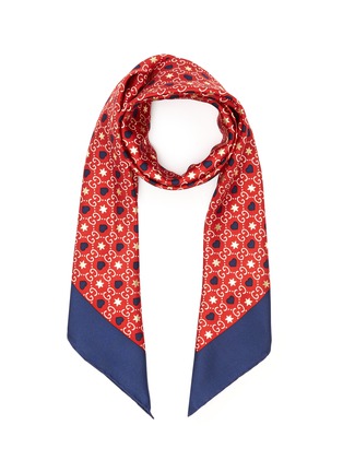 Main View - Click To Enlarge - GUCCI - Geometric monogram silk twill scarf