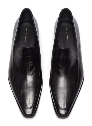Detail View - Click To Enlarge - DRIES VAN NOTEN - Croc embossed leather loafers