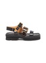 Main View - Click To Enlarge - DRIES VAN NOTEN - Buckle strap chunky sole leather sandals