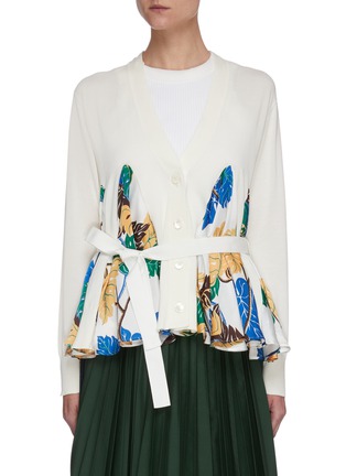 Main View - Click To Enlarge - SACAI - Sun Surf' insert flare belted cardigan