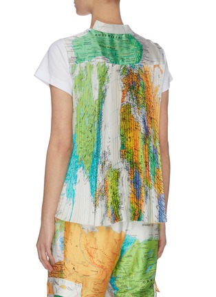 Back View - Click To Enlarge - SACAI - World map graphic print pleat back top