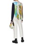 Figure View - Click To Enlarge - SACAI - World map print pleated back knit cardigan