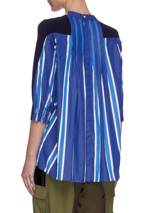 Back View - Click To Enlarge - SACAI - Pleated stripe back knit top