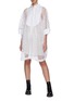 Figure View - Click To Enlarge - SACAI - Oversized mesh lace shirt dress