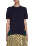 Main View - Click To Enlarge - SACAI - Sun Surf' leaf print pleated back knit top