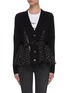 Main View - Click To Enlarge - SACAI - Polkadot flare insert belted cardigan