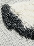 Detail View - Click To Enlarge - SACAI - Asymmetric fringe patch tweed pencil skirt