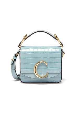 Main View - Click To Enlarge - CHLOÉ - 'C' mini croc embossed leather square bag