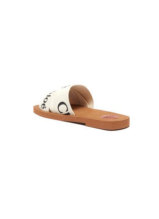  - CHLOÉ - 'Woody' logo print strap canvas sandals