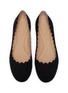 Detail View - Click To Enlarge - CHLOÉ - 'Lauren' suede scalloped flats