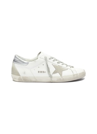 Main View - Click To Enlarge - GOLDEN GOOSE - 'Superstar' metallic tab leather sneakers