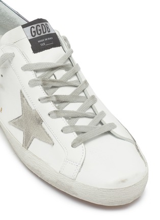 Detail View - Click To Enlarge - GOLDEN GOOSE - 'Superstar' iridescent tab leather sneakers