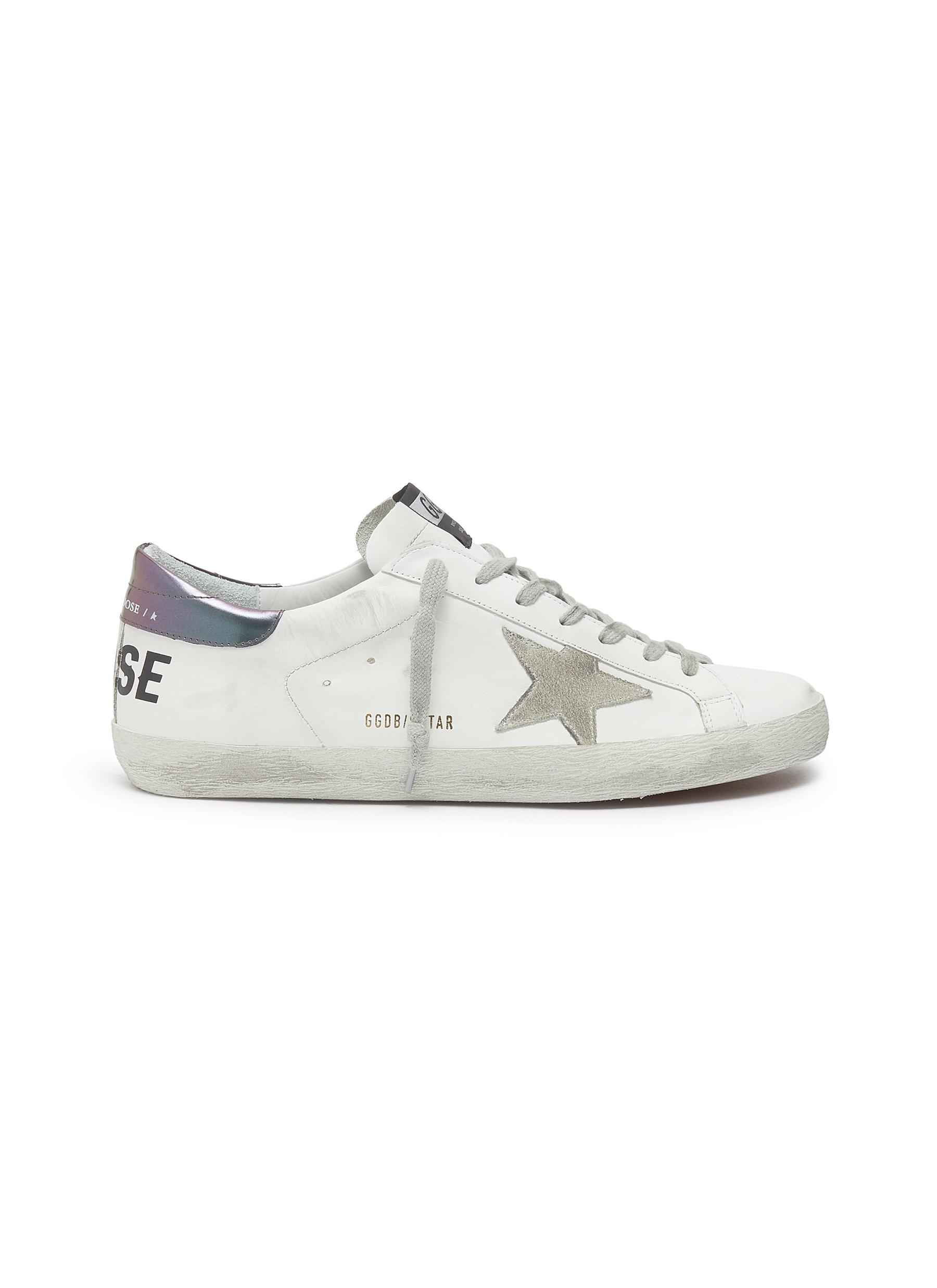 'Superstar' iridescent tab leather sneakers