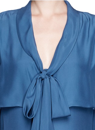Detail View - Click To Enlarge - STELLA JEAN - Double layer neck tie silk blouse