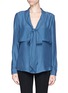 Main View - Click To Enlarge - STELLA JEAN - Double layer neck tie silk blouse