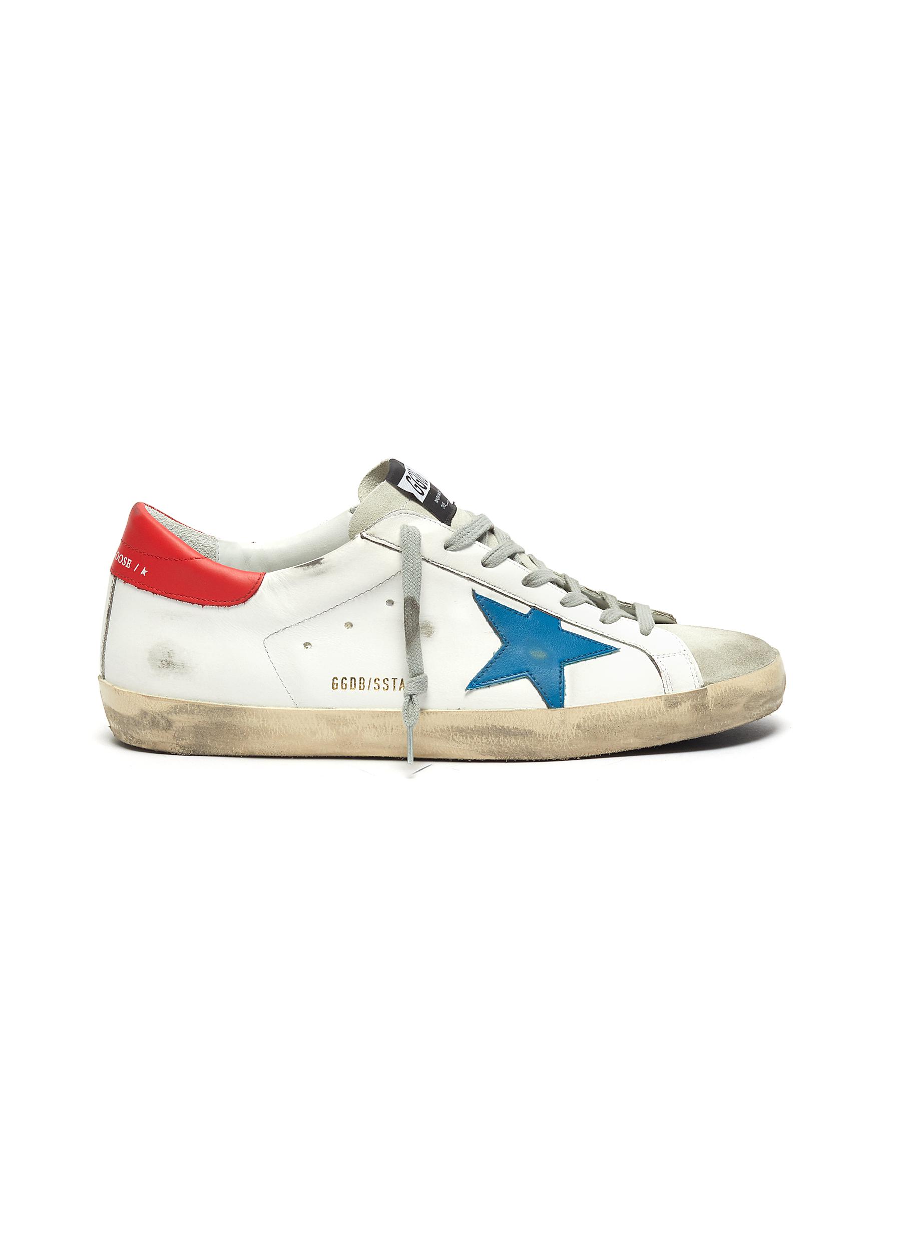 'Superstar' contrast tab leather sneakers