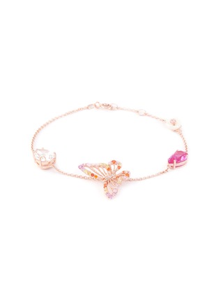 Main View - Click To Enlarge - ANABELA CHAN - 'Rose Butterfly' 14k rose gold gemstone bracelet