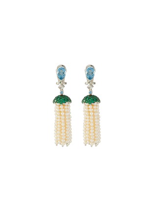 Main View - Click To Enlarge - ANABELA CHAN - Topaz pearl tassel earrings