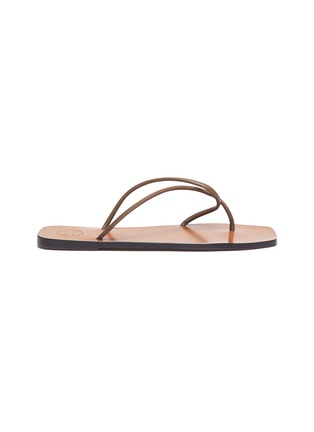 Main View - Click To Enlarge - ATP ATELIER - 'Alessano' twisted toe thong flat leather sandals