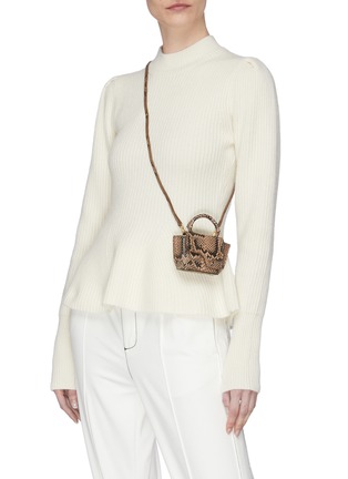 Figure View - Click To Enlarge - ATP ATELIER - 'San Gimignano' micro snake embossed leather crossbody bag
