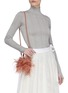 Front View - Click To Enlarge - ATP ATELIER - 'Liliano' ostrich feather embellished micro leather bucket bag
