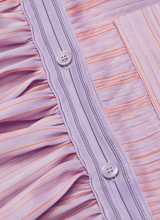  - NINA RICCI - Stripe patchwork ruffle panelled organza shirt