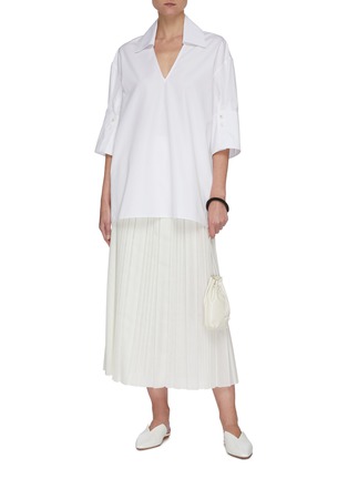 Figure View - Click To Enlarge - JIL SANDER - Double cuff boxy shirt