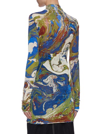 Back View - Click To Enlarge - JIL SANDER - Abstract print long sleeve turtle neck silk top