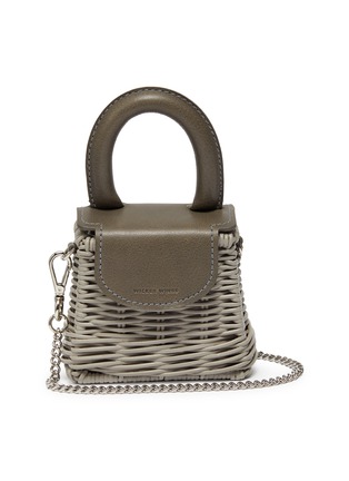 Main View - Click To Enlarge - WICKER WINGS - 'Micro Bo' top handle mini woven bag
