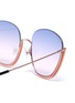 Detail View - Click To Enlarge - FOR ART'S SAKE - 'Vacay' D Shape Metal Half Frame Sunglasses
