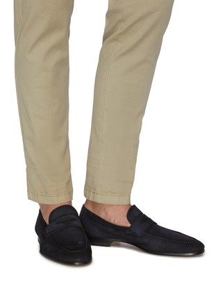 Figure View - Click To Enlarge - MAGNANNI - Suede penny loafers