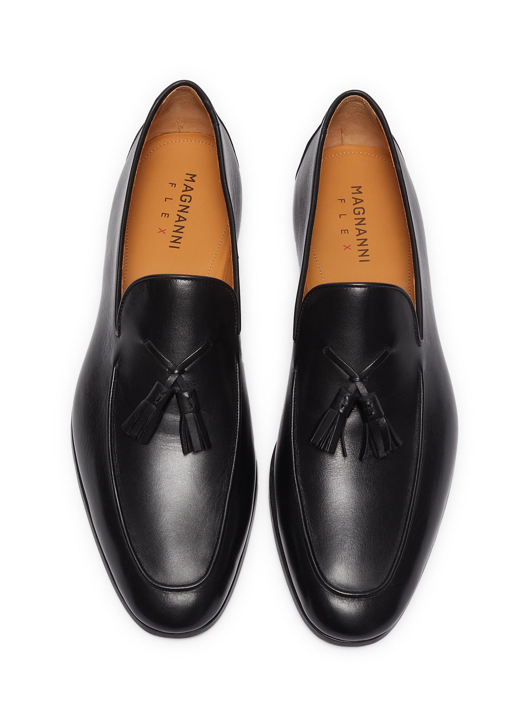 Magnanni Leather Tassel Loafers In Black | ModeSens