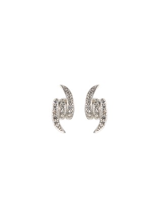 Main View - Click To Enlarge - STEPHEN WEBSTER - Forget Me Knot' black diamond 18k white gold stud earrings